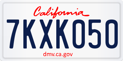 CA license plate 7KXK050