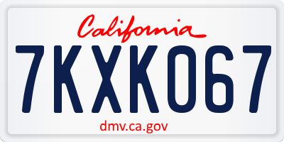 CA license plate 7KXK067