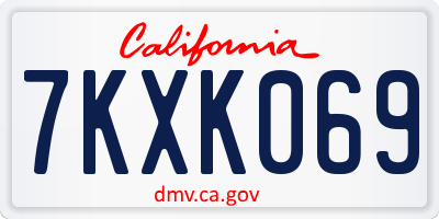 CA license plate 7KXK069