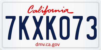 CA license plate 7KXK073