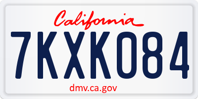 CA license plate 7KXK084