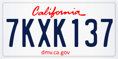 CA license plate 7KXK137