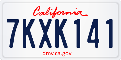 CA license plate 7KXK141