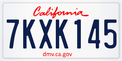 CA license plate 7KXK145