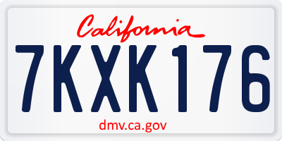 CA license plate 7KXK176