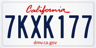 CA license plate 7KXK177