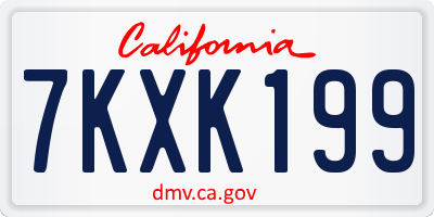 CA license plate 7KXK199