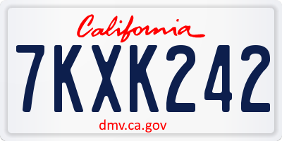 CA license plate 7KXK242