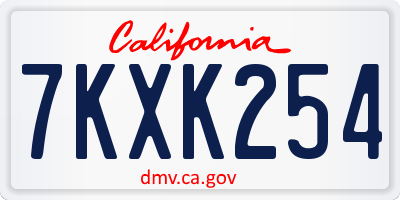 CA license plate 7KXK254