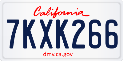 CA license plate 7KXK266