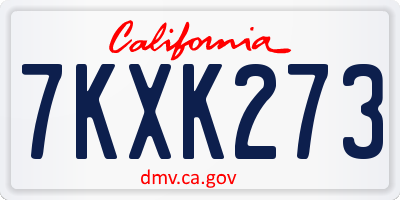 CA license plate 7KXK273