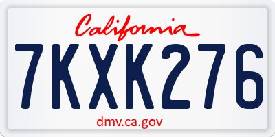 CA license plate 7KXK276