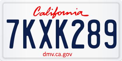 CA license plate 7KXK289