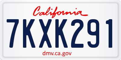 CA license plate 7KXK291