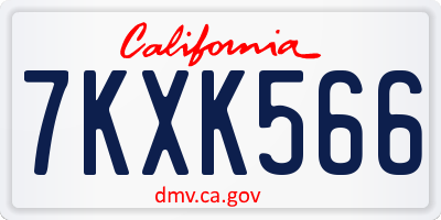 CA license plate 7KXK566