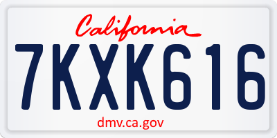CA license plate 7KXK616