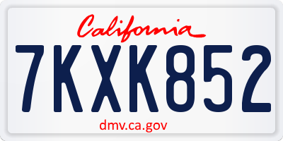 CA license plate 7KXK852
