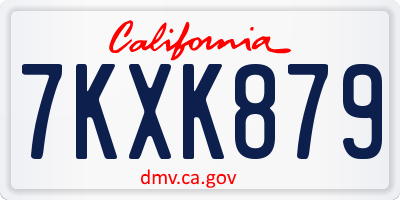CA license plate 7KXK879