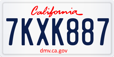 CA license plate 7KXK887