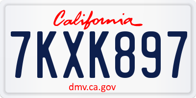 CA license plate 7KXK897
