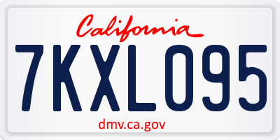 CA license plate 7KXL095