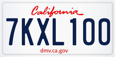 CA license plate 7KXL100
