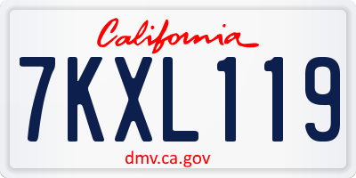 CA license plate 7KXL119