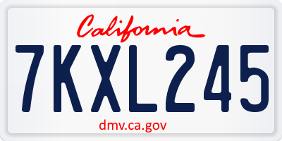 CA license plate 7KXL245