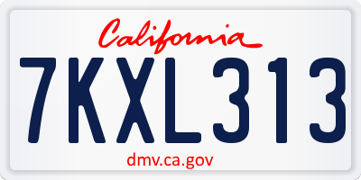 CA license plate 7KXL313