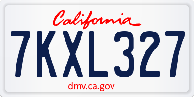CA license plate 7KXL327