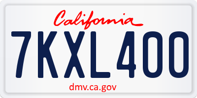 CA license plate 7KXL400