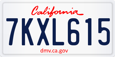 CA license plate 7KXL615