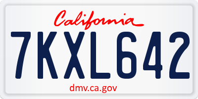CA license plate 7KXL642
