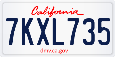 CA license plate 7KXL735