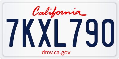 CA license plate 7KXL790