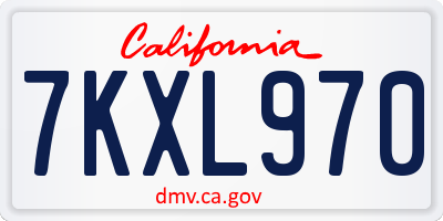 CA license plate 7KXL970