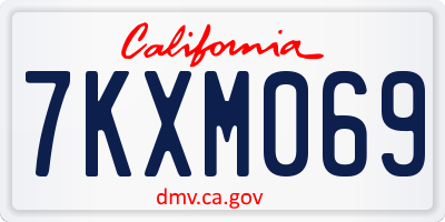 CA license plate 7KXM069