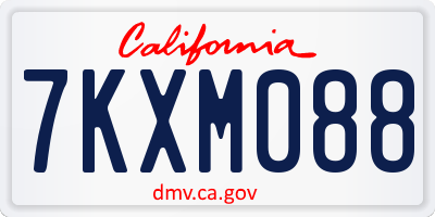 CA license plate 7KXM088
