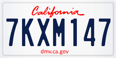CA license plate 7KXM147