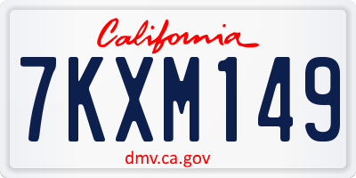 CA license plate 7KXM149