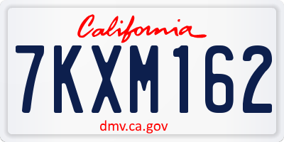 CA license plate 7KXM162