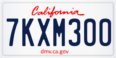 CA license plate 7KXM300