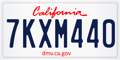 CA license plate 7KXM440