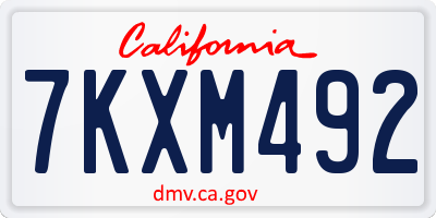 CA license plate 7KXM492