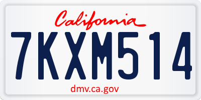 CA license plate 7KXM514