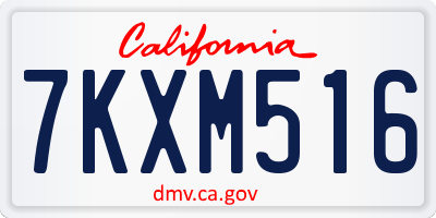 CA license plate 7KXM516