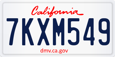 CA license plate 7KXM549