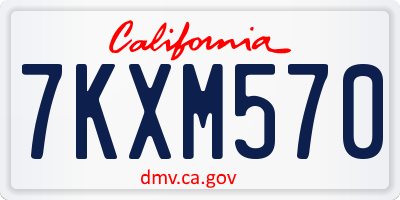 CA license plate 7KXM570