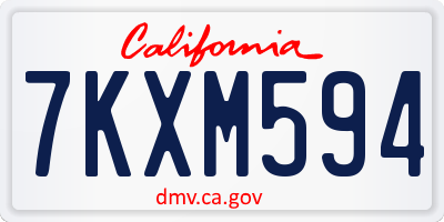 CA license plate 7KXM594