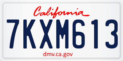 CA license plate 7KXM613